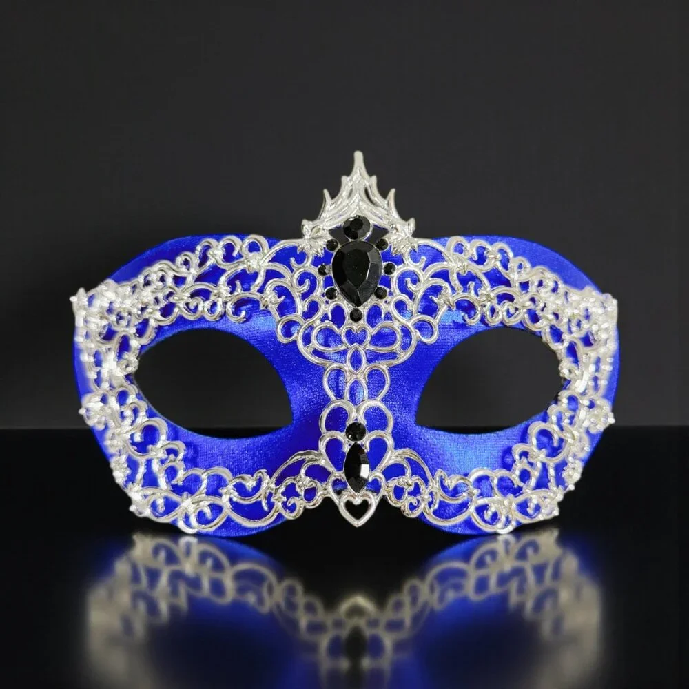 Silver blue mask, Masquerade mask, Cosplay mask, Masquerade ball mask, Prom mask